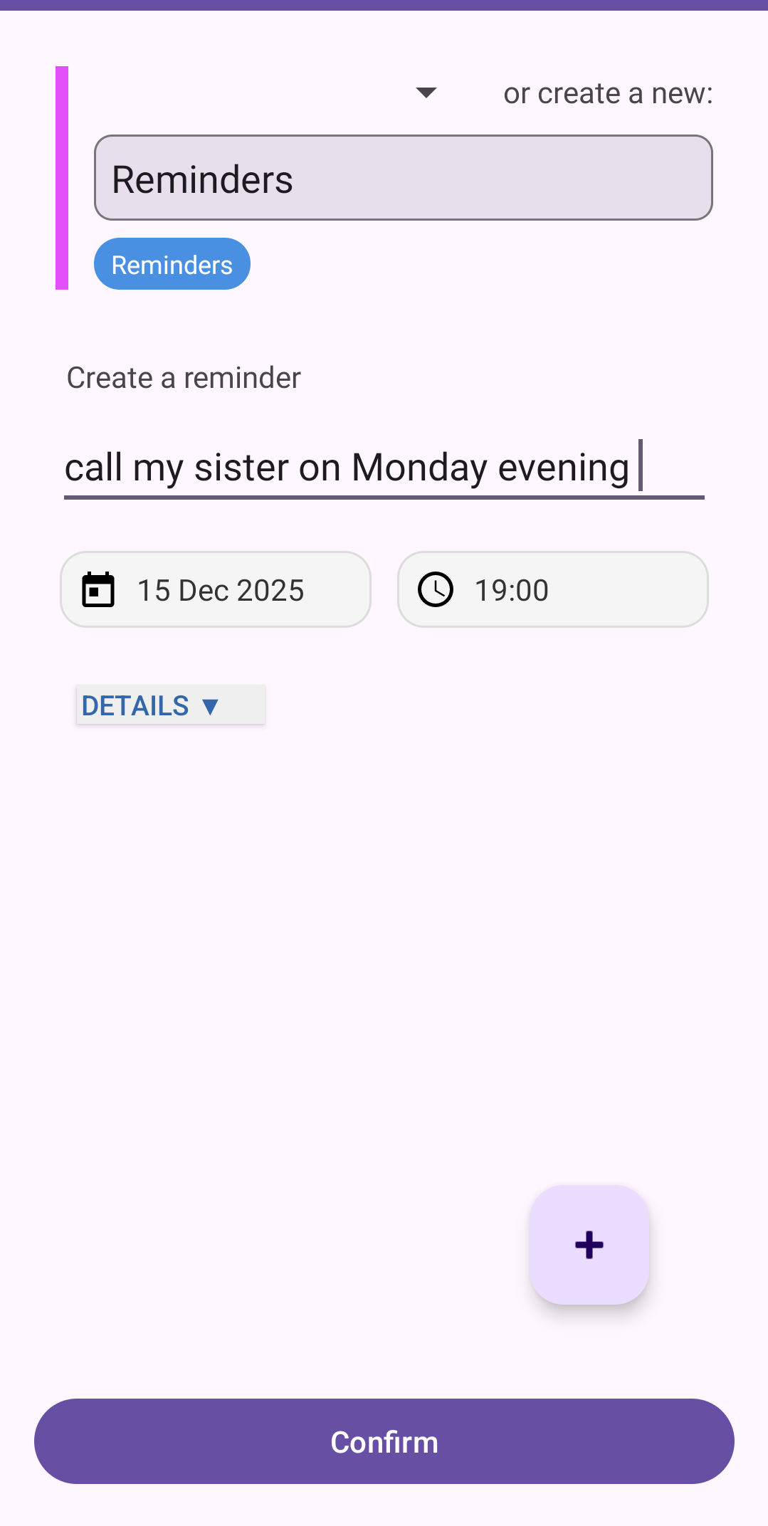 Minimalistic user interface